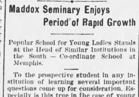 "Maddox Seminary Enjoys Period of Rapid Growth" newspaper clipping