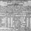 "Sale of town lots for taxes" newspaper advertisement