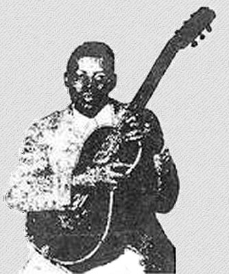 African American man holding guitar