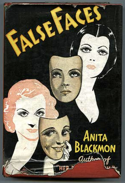 "False Faces" book cover featuring images of women and masks