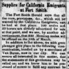 "Supplies for California Emigrants at Fort Smith" newspaper clipping
