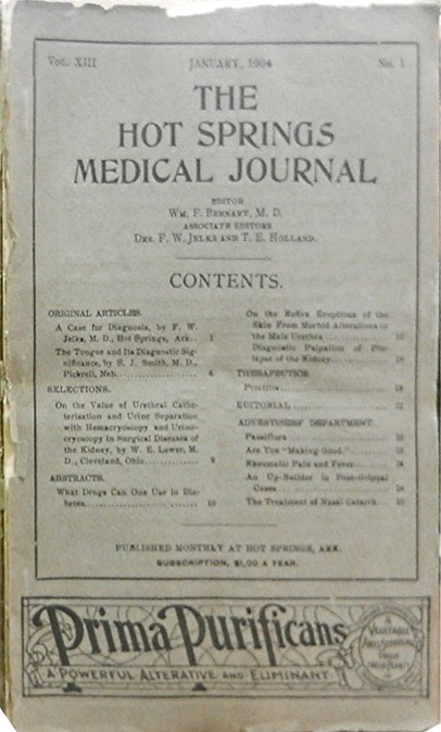 "Hot Springs Medical Journal" aging manuscript