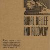 Book cover "Rural Relief and Recovery" showing drawing of tractor and hillside