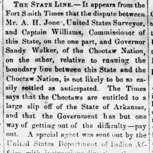 "The State Line" newspaper clipping