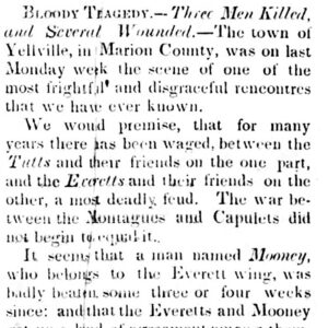 "Bloody Tragedy" newspaper clipping