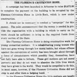 "The Florence Crittenton Home" newspaper clipping