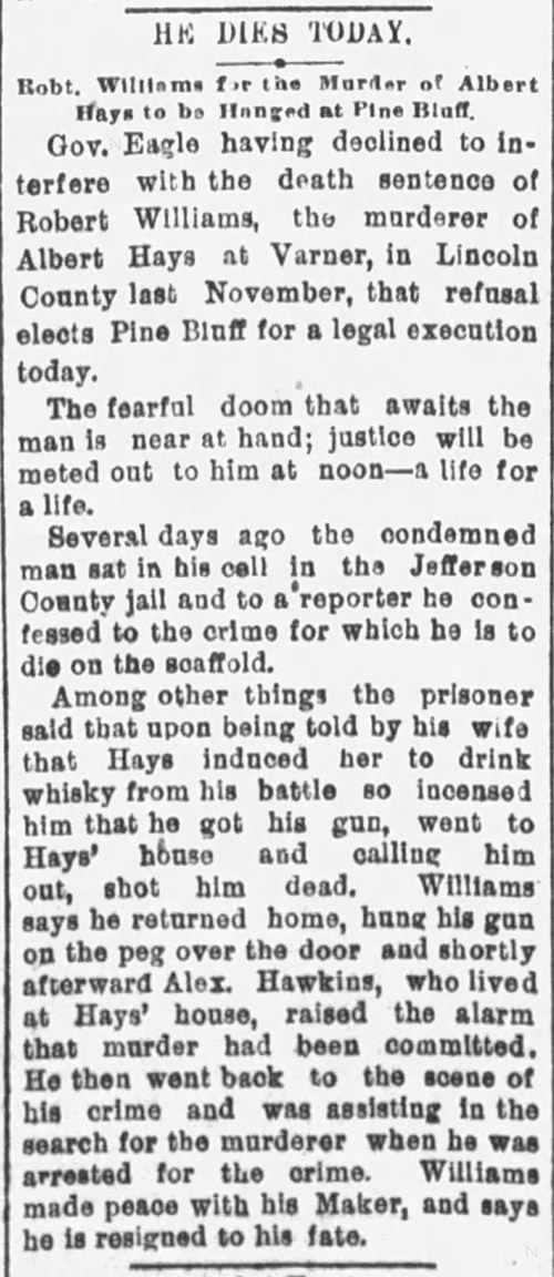 "He Dies Today" newspaper clipping