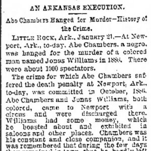 "An Arkansas Execution" newspaper clipping