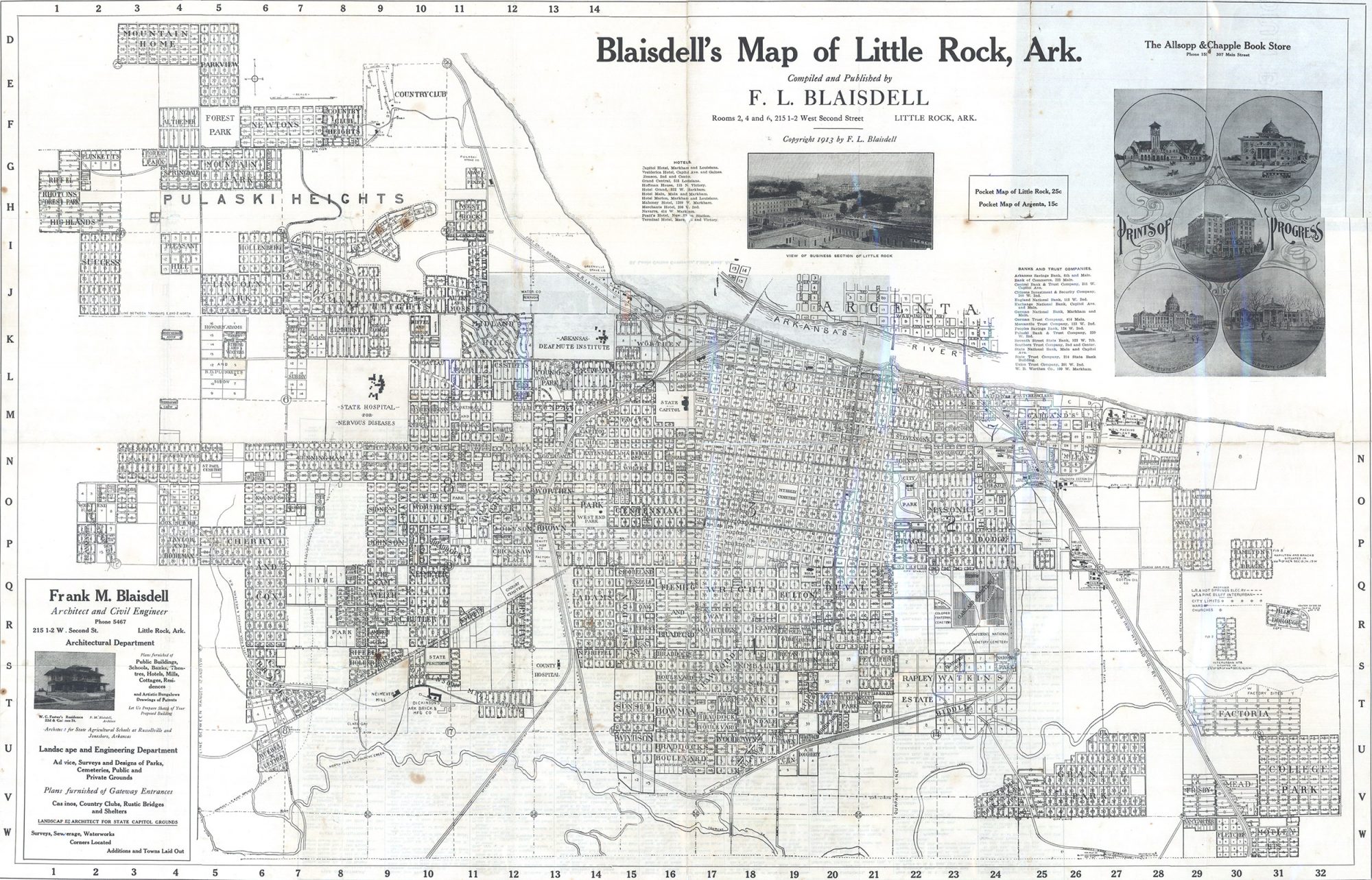 Little Rock Map, 1913 - Encyclopedia of Arkansas