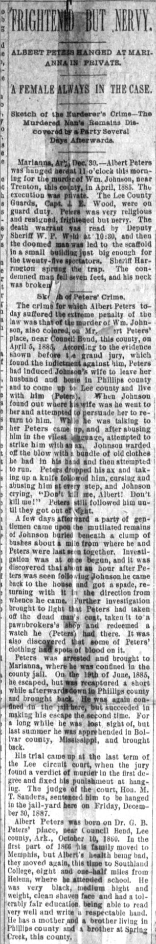 "Frightened but Nervy" newspaper clipping