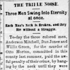 "The Triple Noose" newspaper clipping