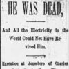 "He Was Dead" newspaper clipping
