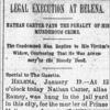 "Legal Execution at Helena" newspaper clipping