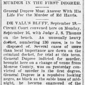 "Murder in the First Degree" newspaper clipping