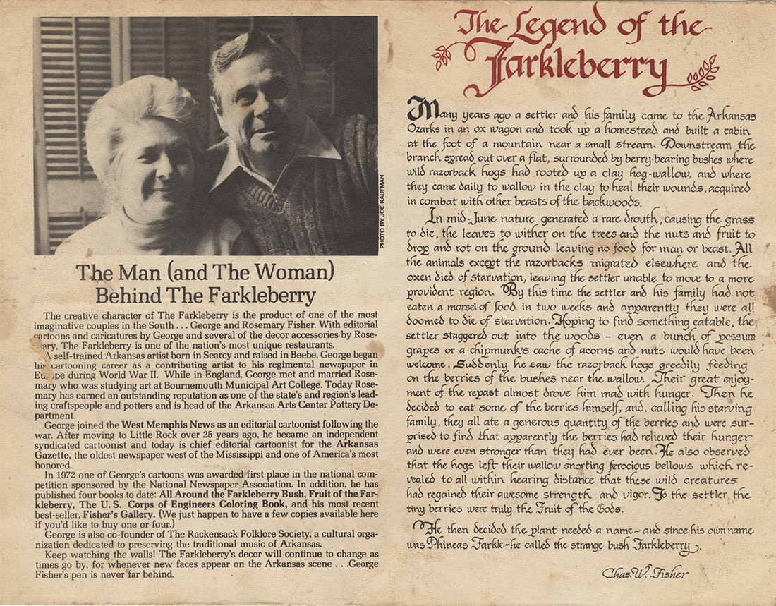 White man and white woman and text "The Legend of the Farkleberry"