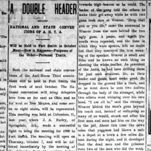 "A Double Header" newspaper clipping