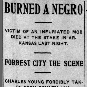 "Burned a Negro" newspaper clipping