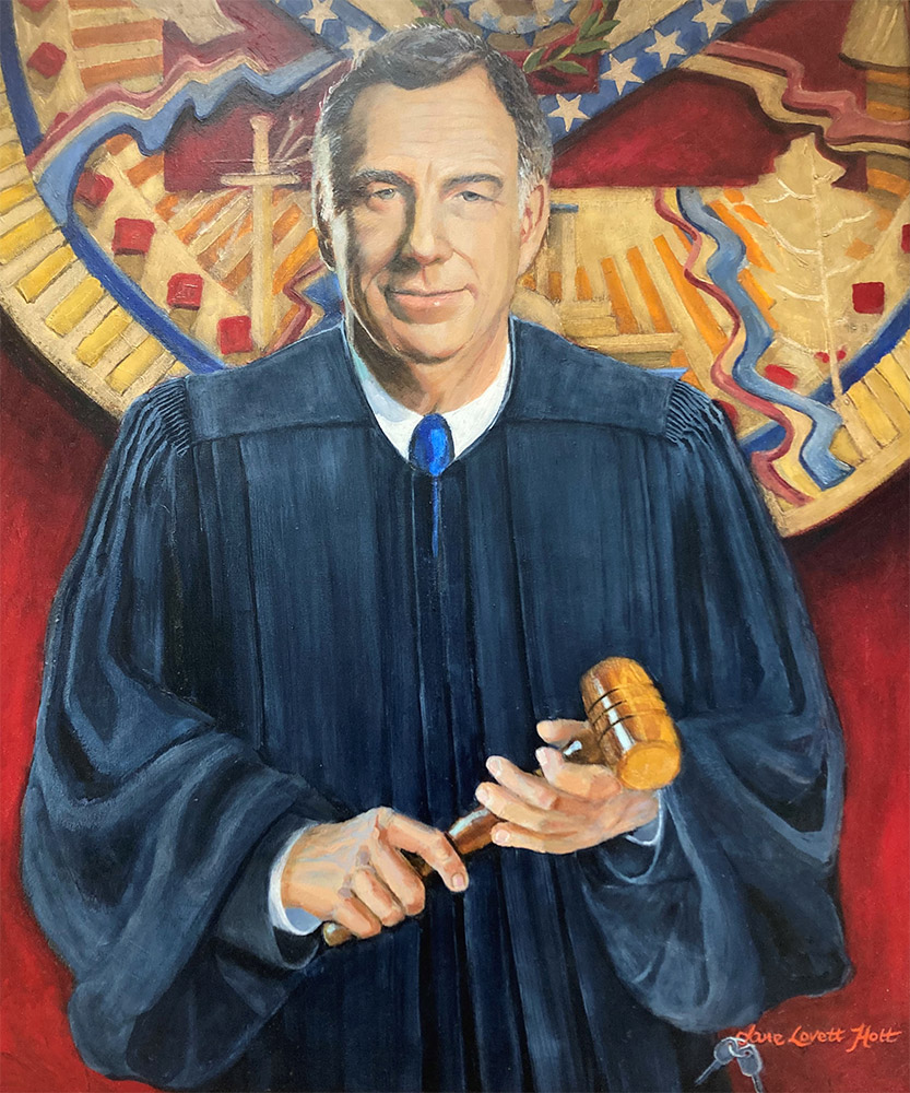painting of white man in judge's robe
