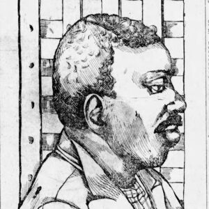 Line drawing of an African American man in profile