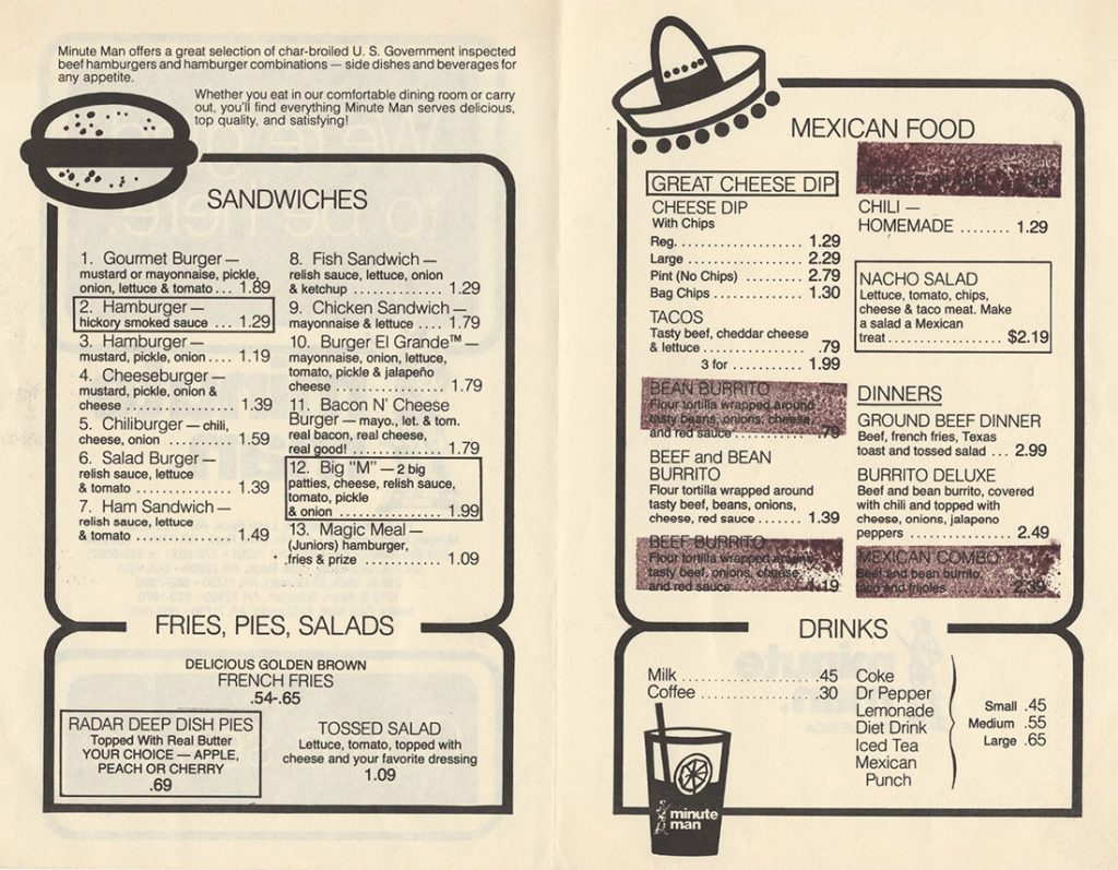 Minute Man Menu Encyclopedia Of Arkansas   Minute Man Menu 1024x797 