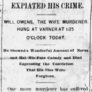 "Expiated His Crime" newspaper clipping