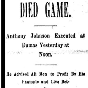 "Died Game" newspaper clipping