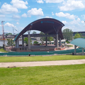 Large covered amphitheater with river in background