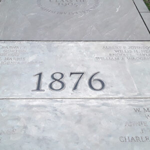 Concrete step on ground "1876"