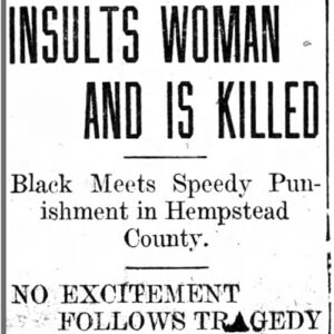 "Insults Woman and Is Killed" newspaper clipping