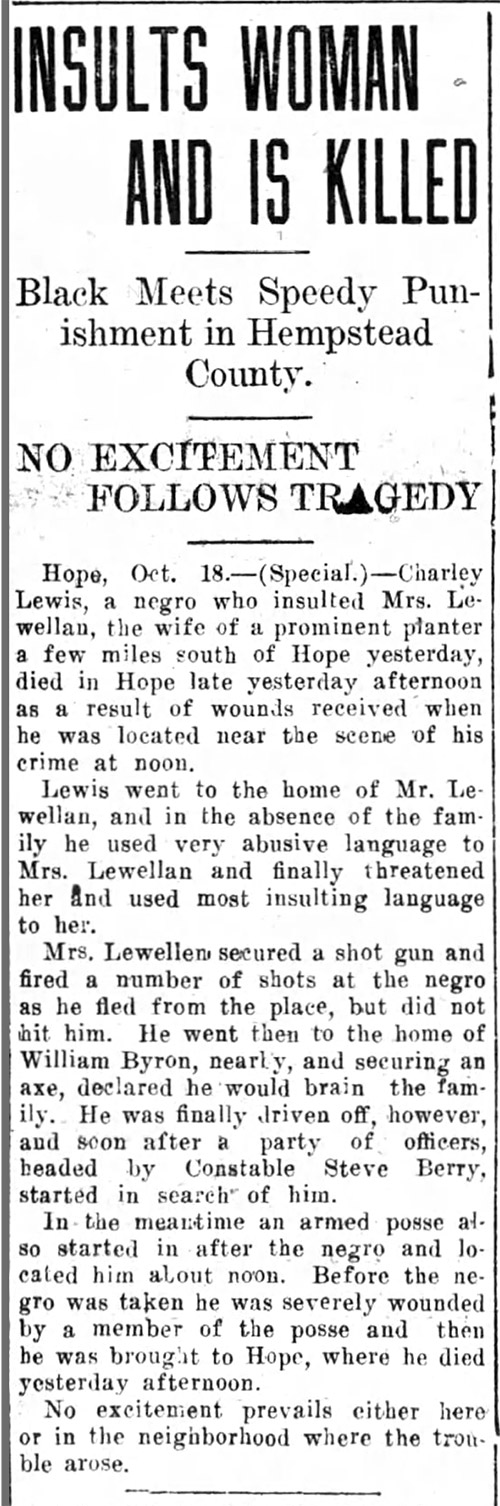 "Insults Woman and Is Killed" newspaper clipping
