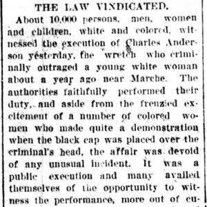 "The Law Vindicated" newspaper clipping