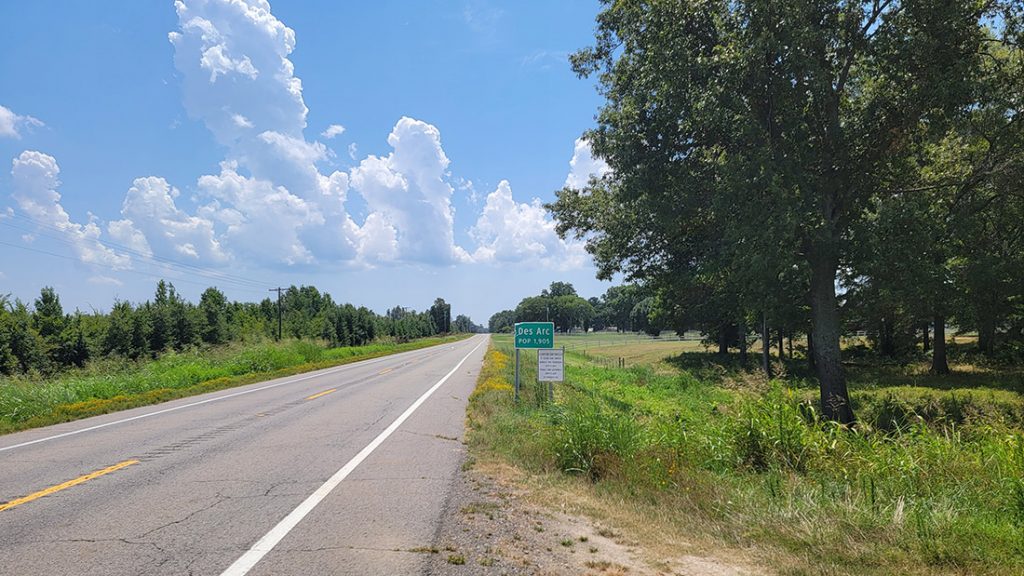 Entering Des Arc Encyclopedia of Arkansas