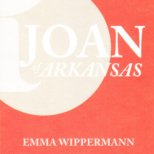 Orange book cover with two white circles and the title "Joan of Arkansas"