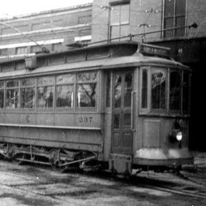 Two-car trolley on tracks