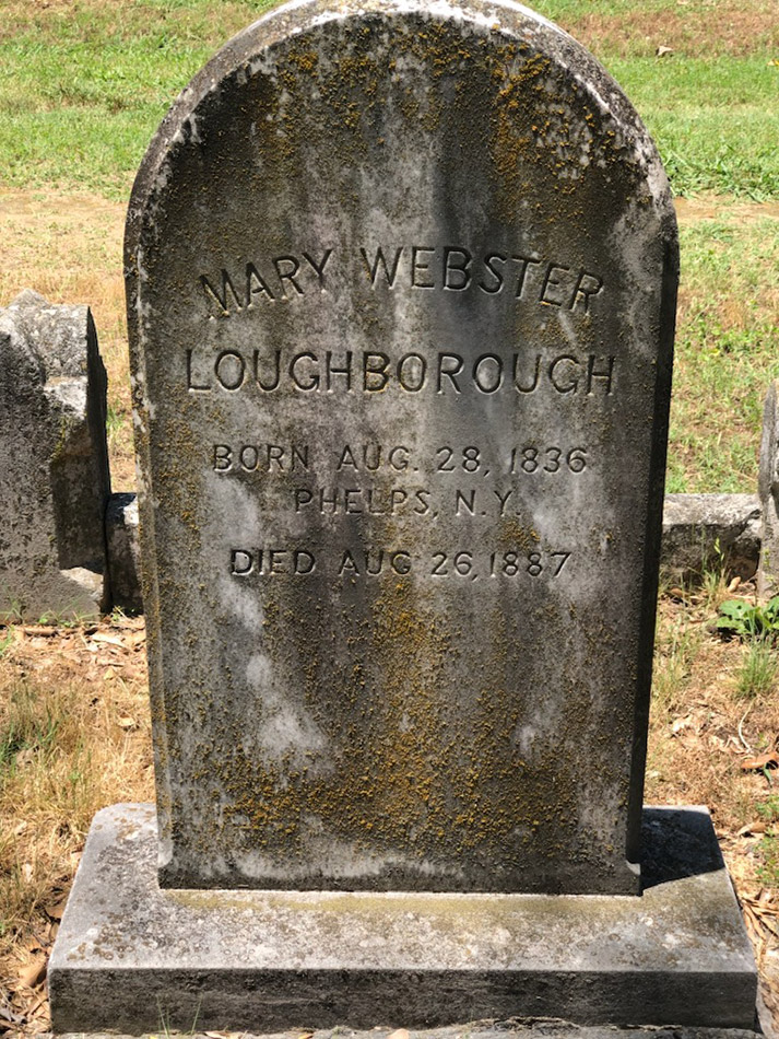 Gravestone "Mary Webster Loughborough"
