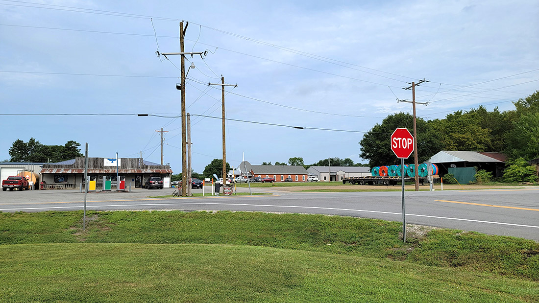 Houses and businesses along highway