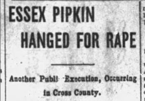 "Essex Pipkin Hanged for Rape" newspaper clipping