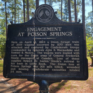 Historical information sign "Engagement at Poison Springs"