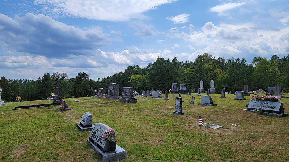 Cemetery with gravestones