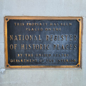 Bronze plaque regarding St. Edward Church