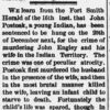 "We learn from the Fort Smith Herald" newspaper clipping