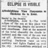"Eclipse is Visible" newspaper clipping
