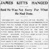 "James Kitts Hanged" newspaper clipping