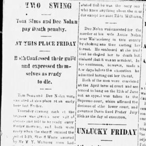 "Two Swing" newspaper clipping