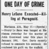 "One Day of Crime" newspaper clipping