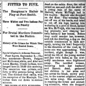 "Fitted to Five" newspaper clipping