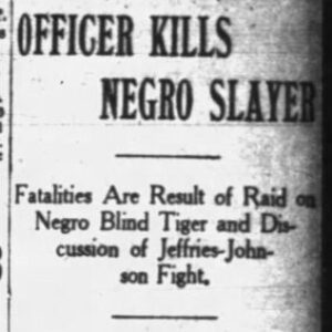 "Officer Kills Negro Slayer" newspaper clipping