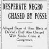 "Desperate Negro Chased by Posse" newspaper clipping
