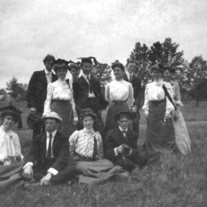 Group of white male and female students
