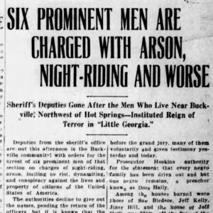 "Six Prominent Men are charged ..." newspaper clipping